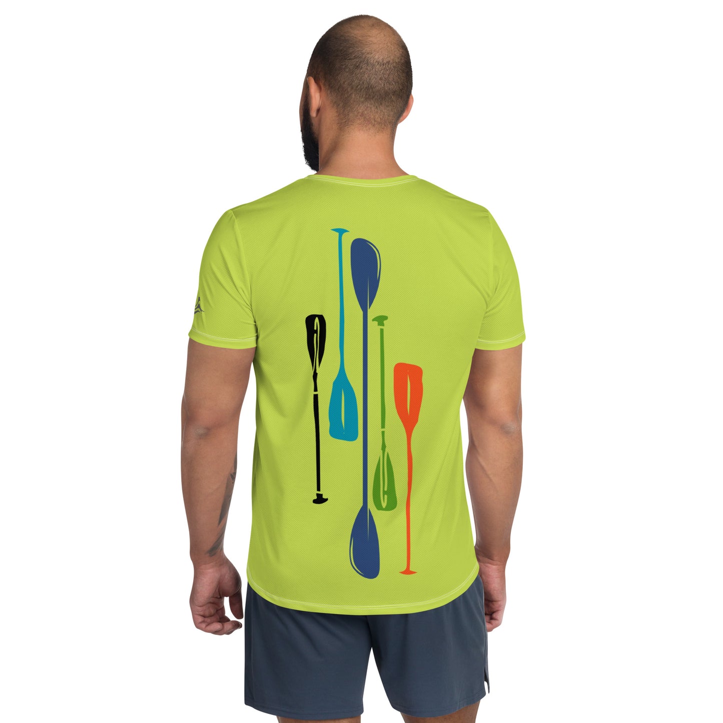 Paddles Men's Hi-Viz Green Athletic T-shirt