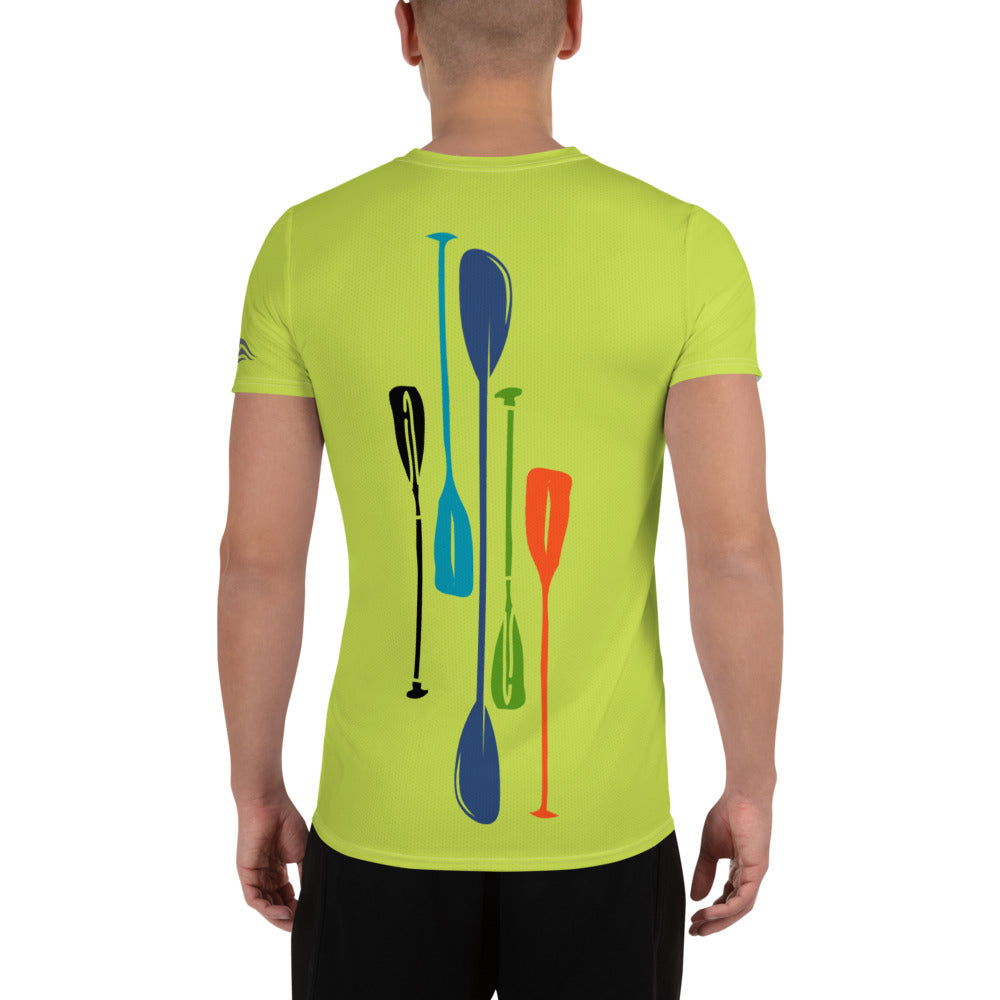 Paddles Men Active Shirt in Hi-Viz Green