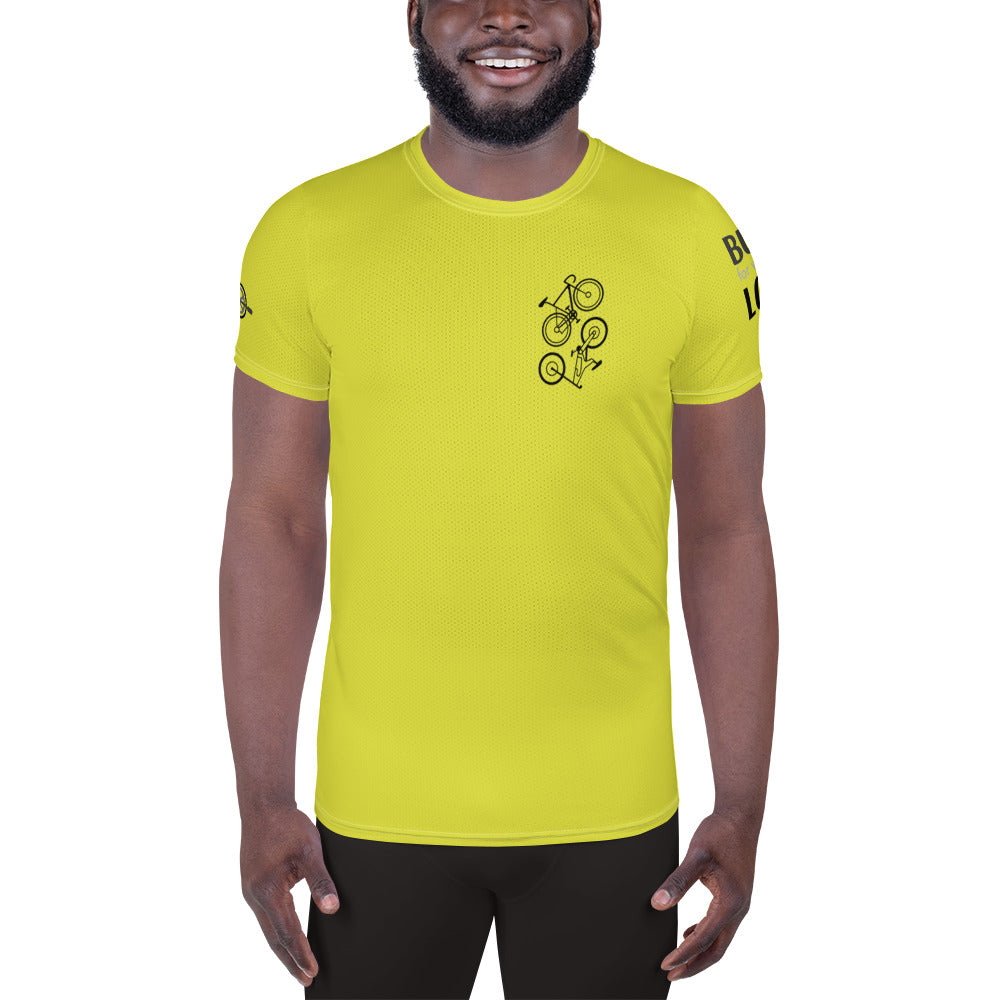 Cycling Men's Hi-Viz Yellow Athletic T-shirt