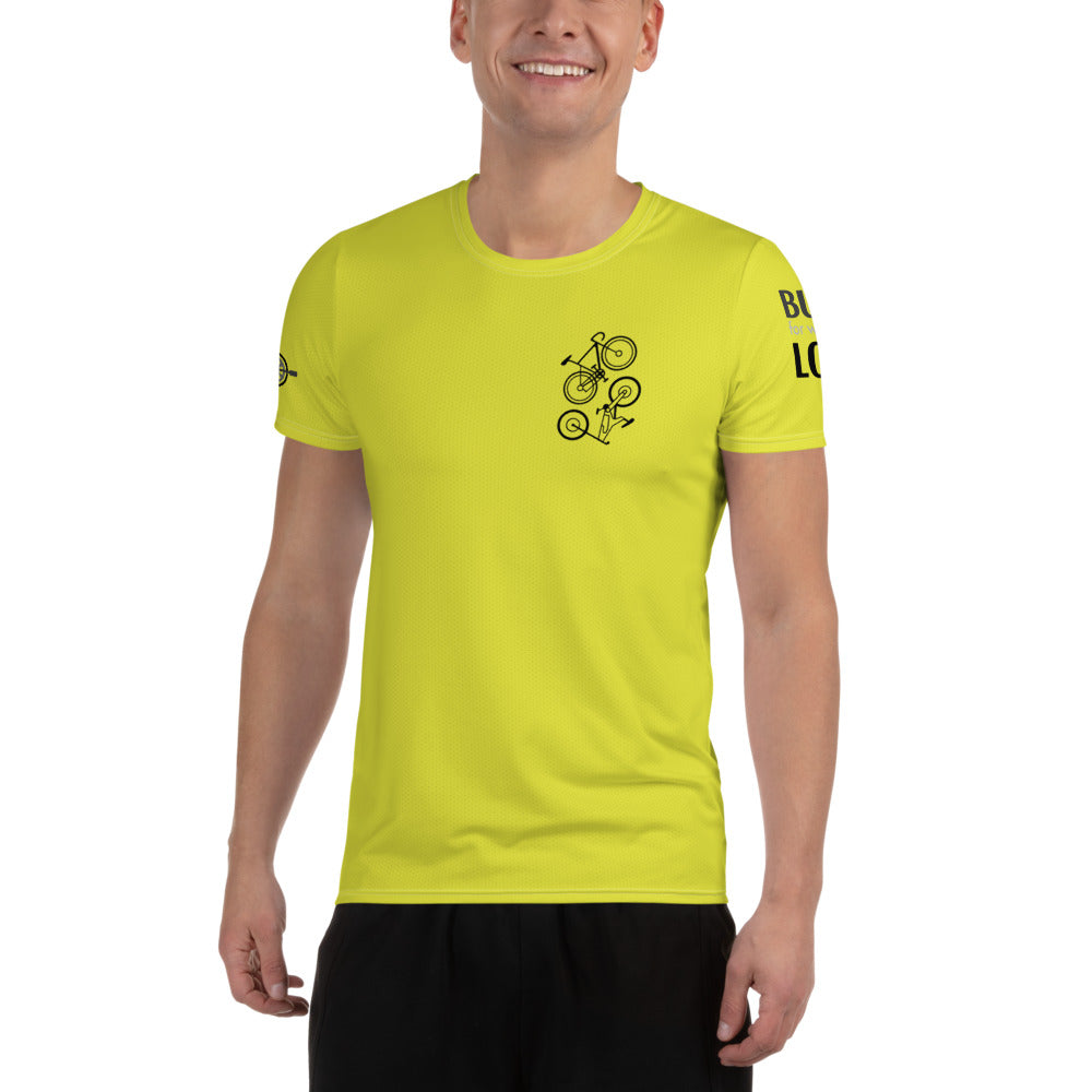 Cycling Men's Hi-Viz Yellow Athletic T-shirt