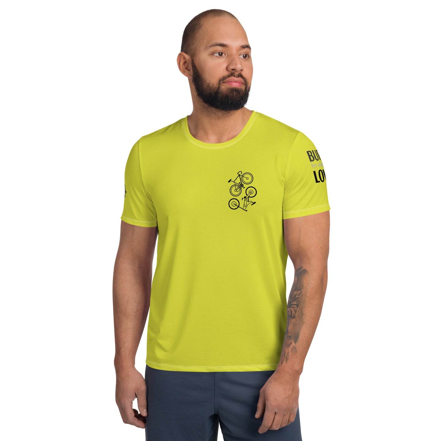 Cycling Men's Hi-Viz Yellow Athletic T-shirt