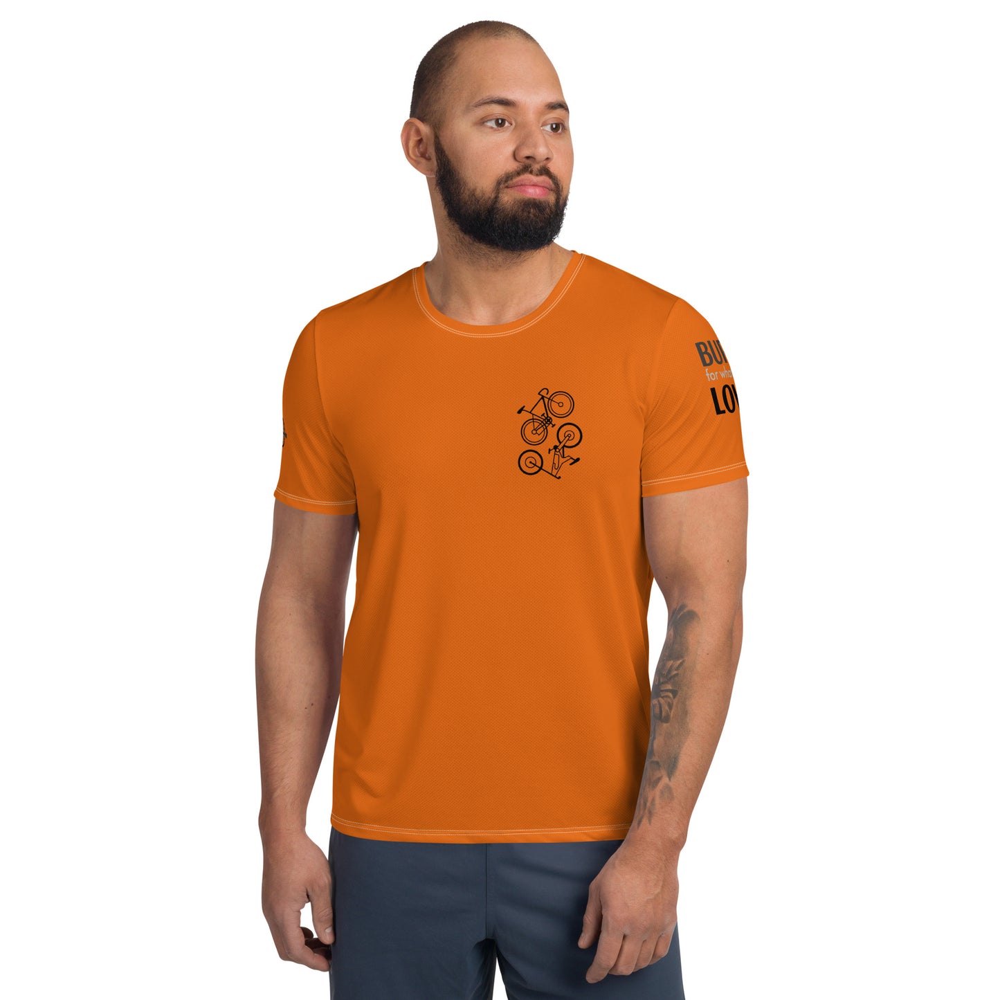 Cycling Men's Hi-Viz Orange Athletic T-shirt