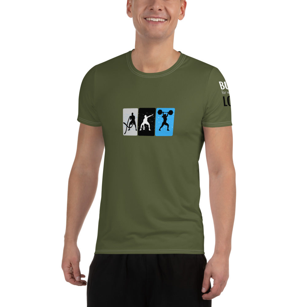 Gym Men's Army Green Active Shirt