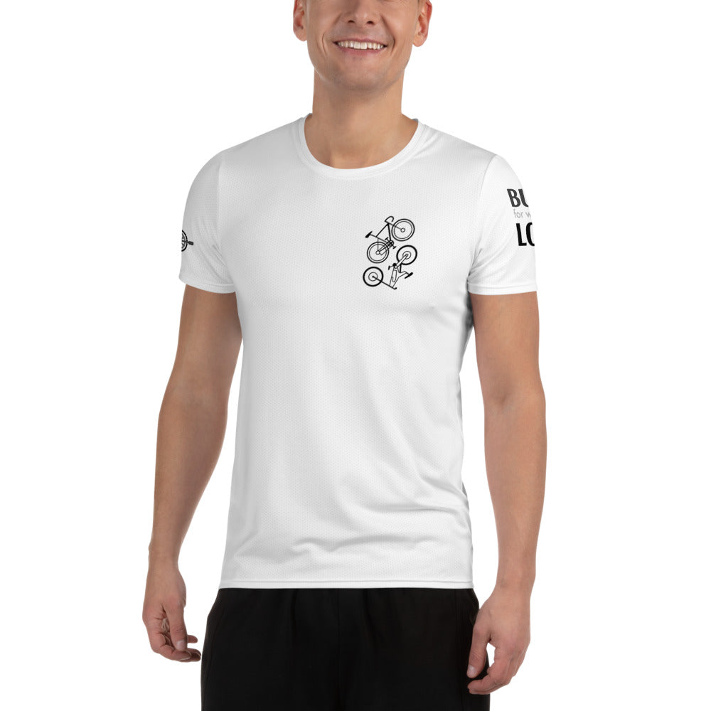 Bikes Men's Athletic White T-shirt