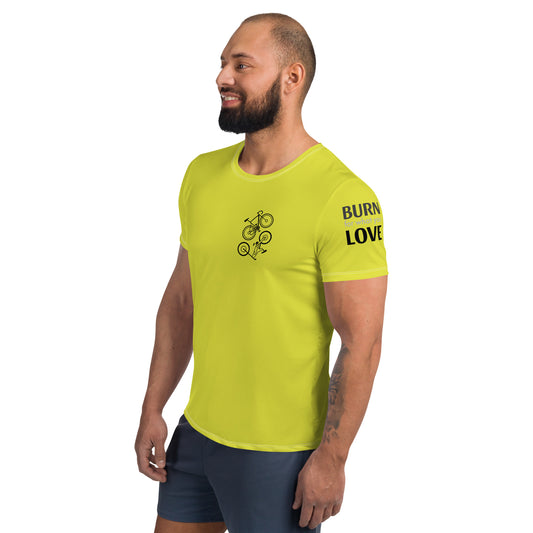 Cycling Men's Hi-Viz Yellow Athletic T-shirt