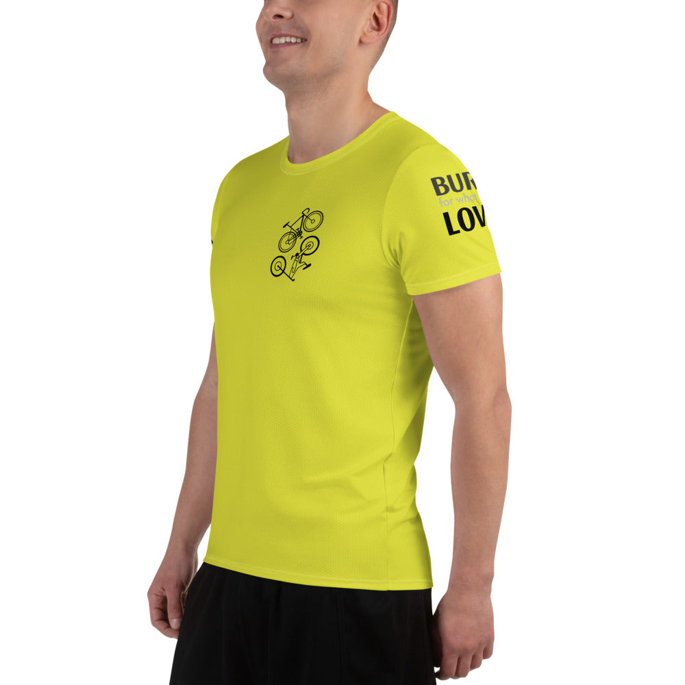 Cycling Men's Hi-Viz Yellow Athletic T-shirt