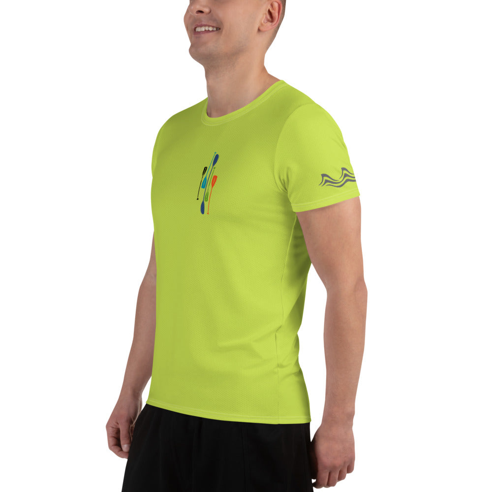 Paddles Men Active Shirt in Hi-Viz Green