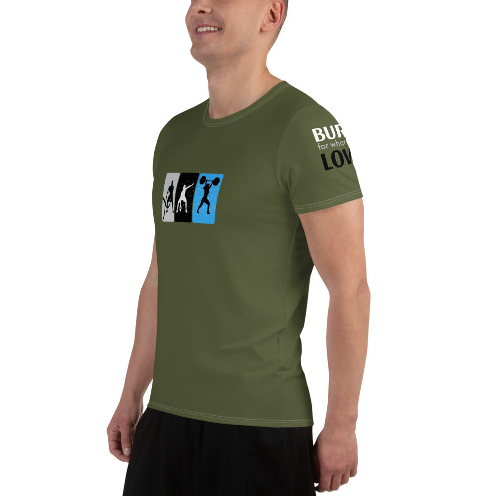 Gym Men's Army Green Active Shirt