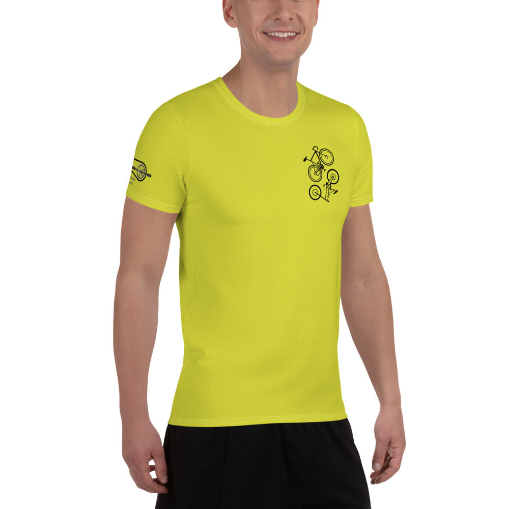 Cycling Men's Hi-Viz Yellow Athletic T-shirt