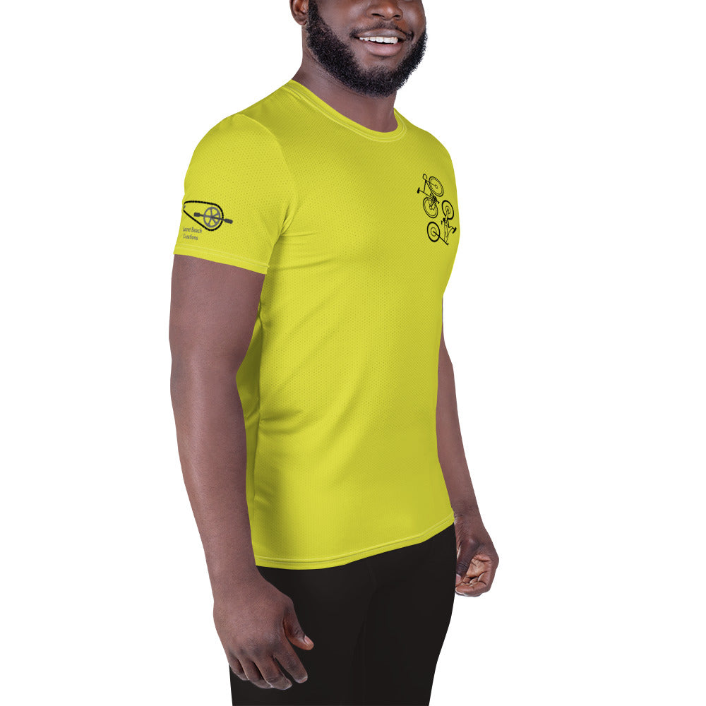 Cycling Men's Hi-Viz Yellow Athletic T-shirt