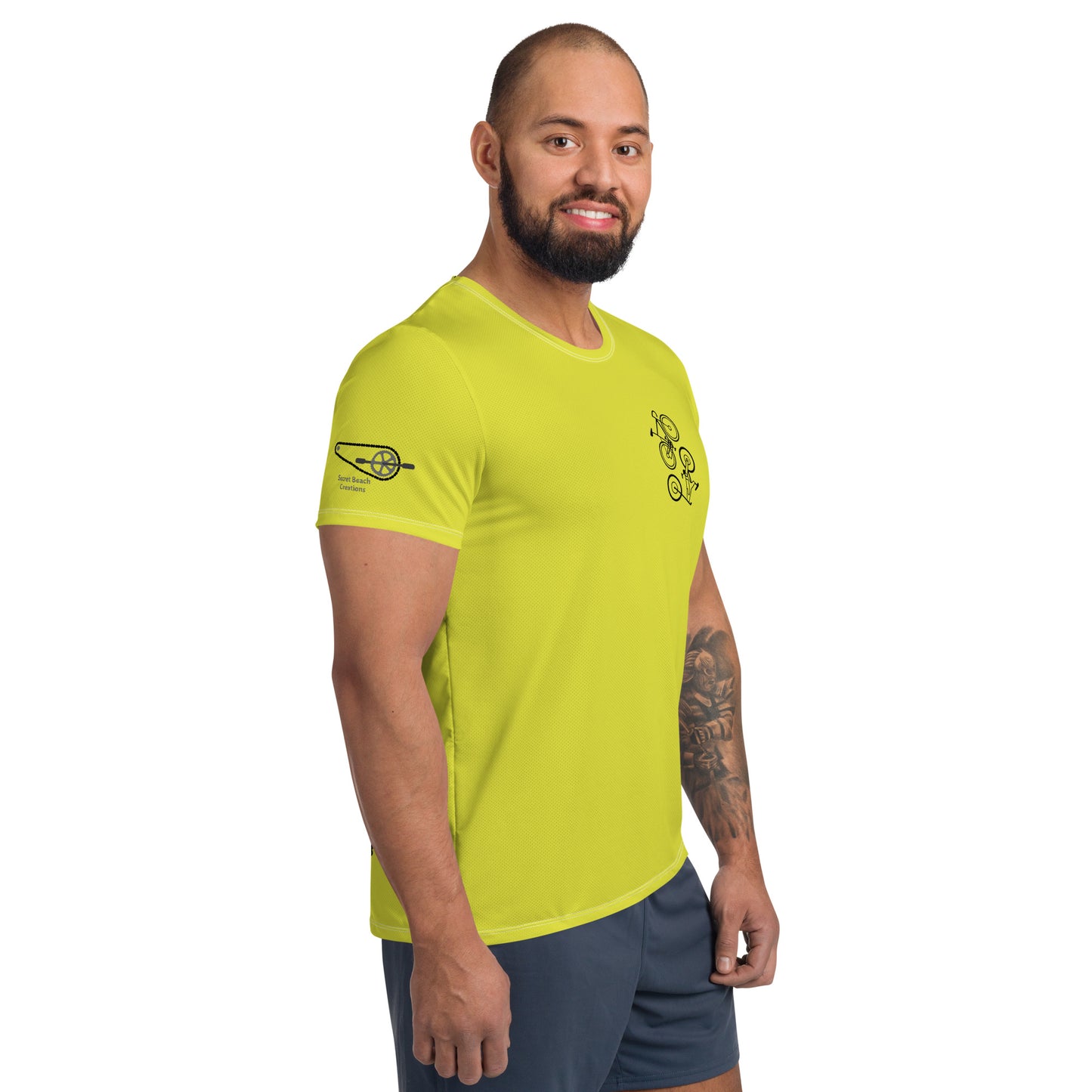 Cycling Men's Hi-Viz Yellow Athletic T-shirt