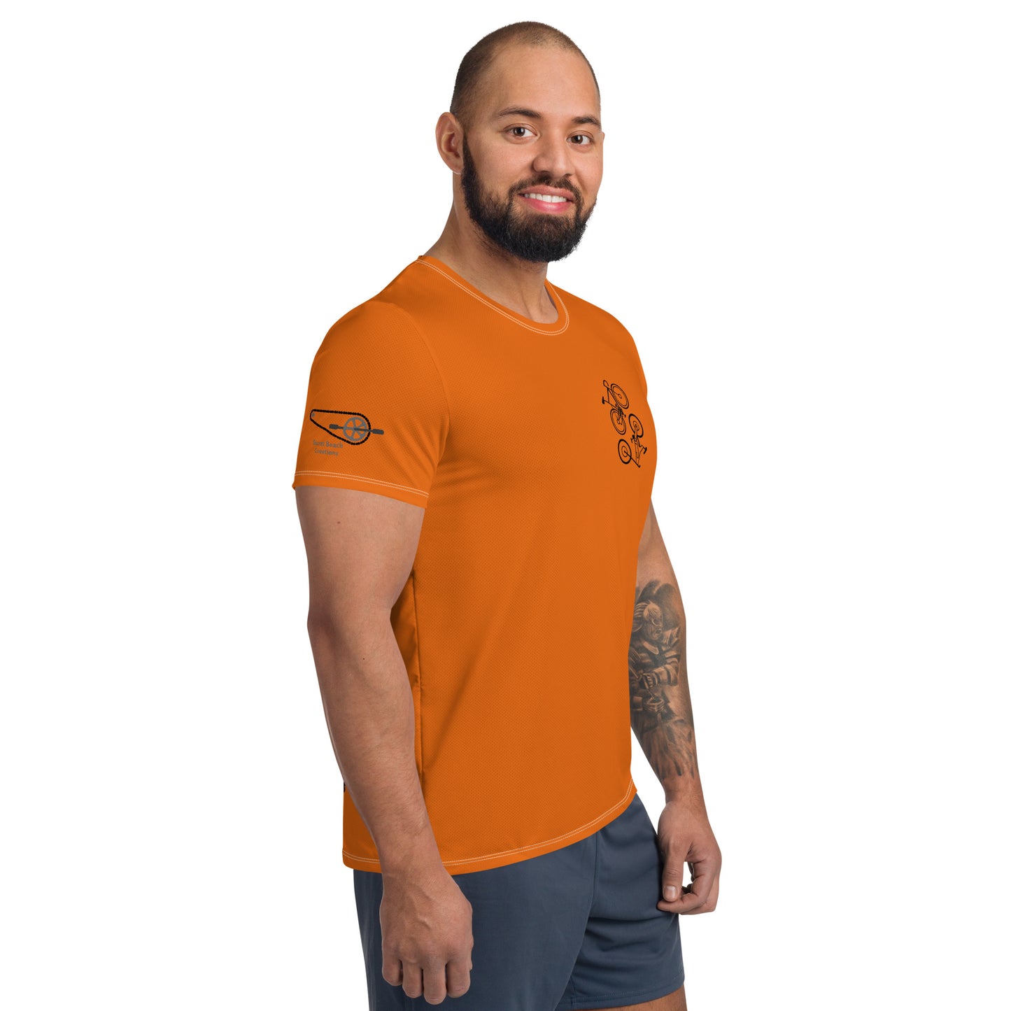 Cycling Men's Hi-Viz Orange Athletic T-shirt