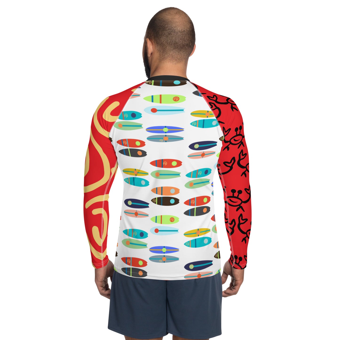 Black, Red & Boards Men's Rash Guard