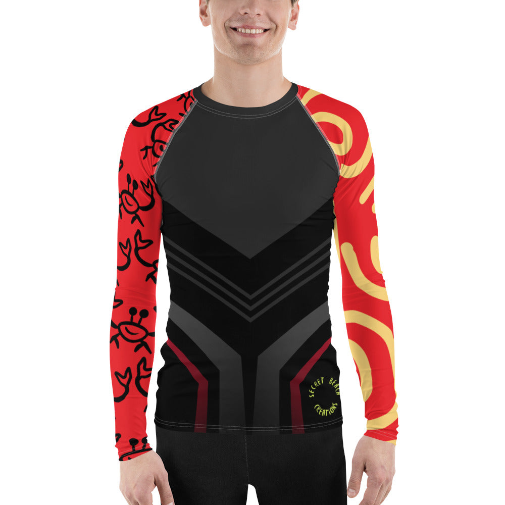 Black, Red & Boards Men's Rash Guard