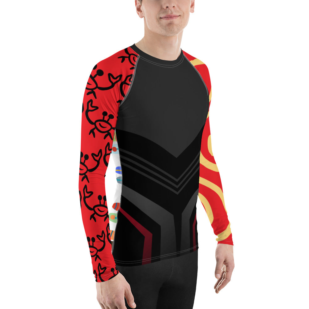 Black, Red & Boards Men's Rash Guard