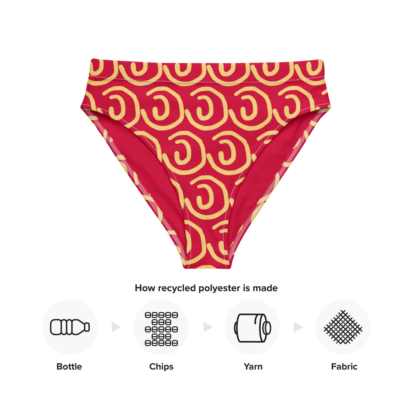 Sunny Red high-waisted bikini bottom