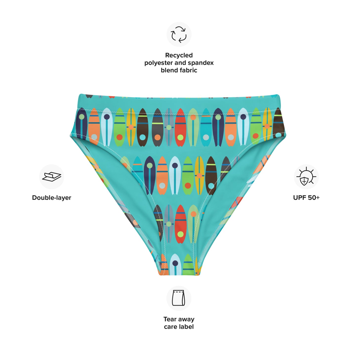 Boards Turquoise high-waisted bikini bottom