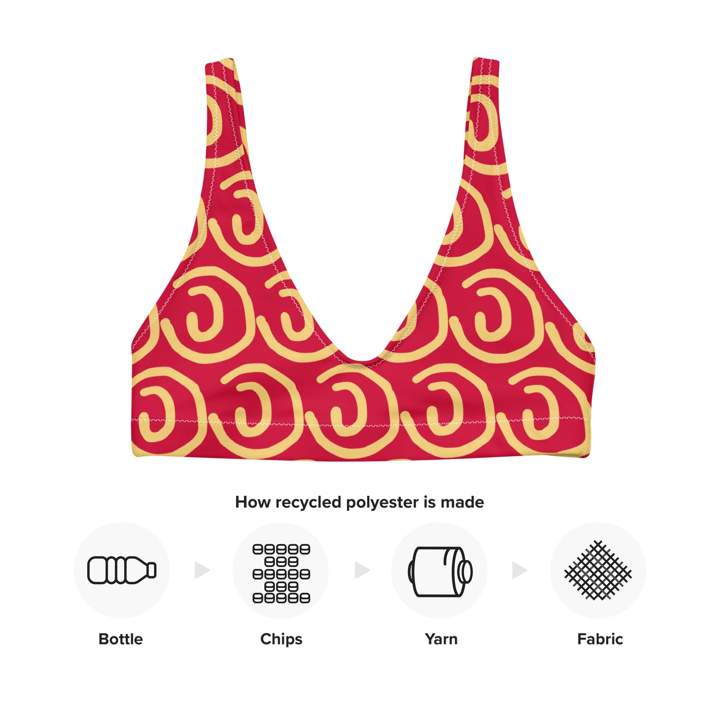 Sunny Red padded bikini top
