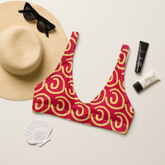 Sunny Red padded bikini top