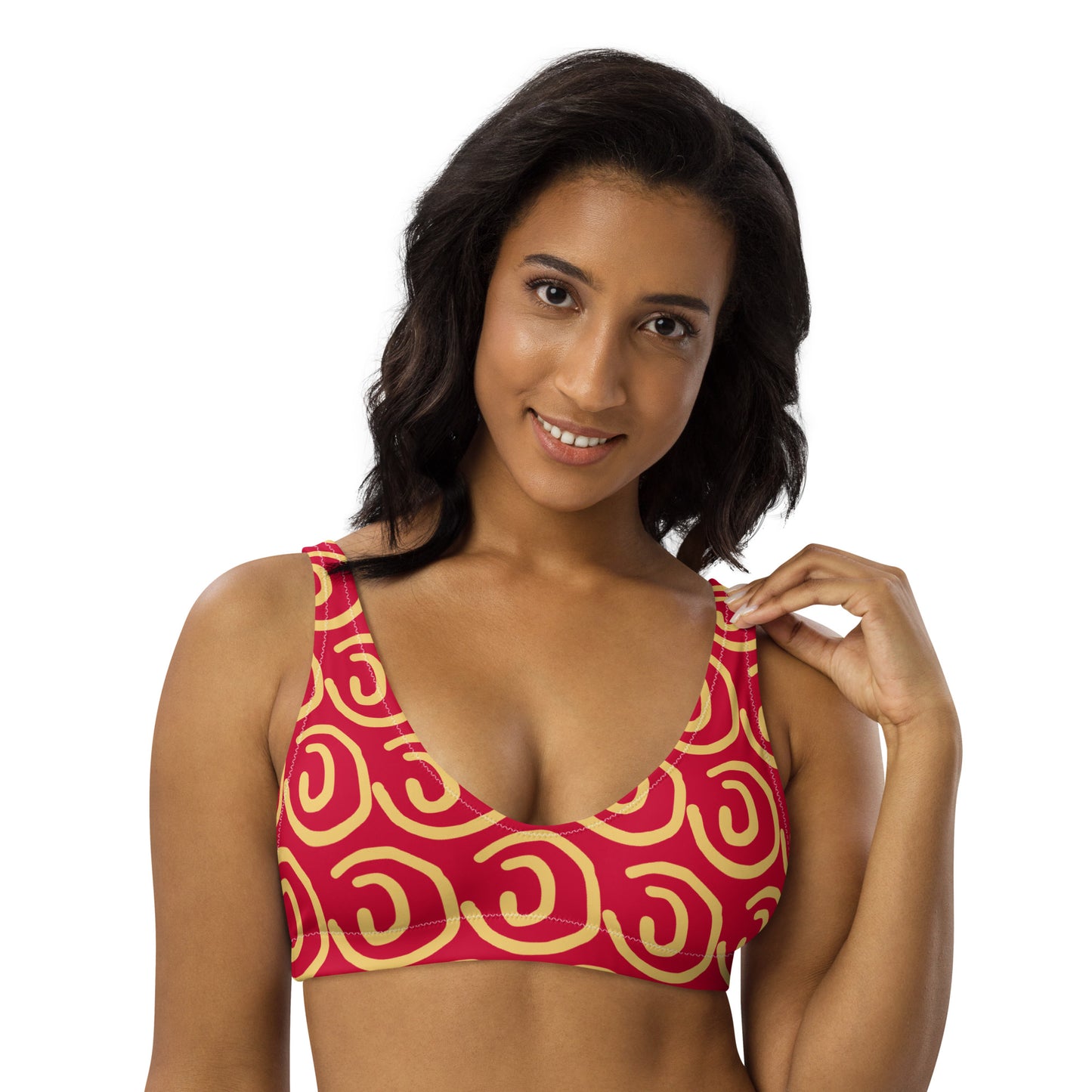 Sunny Red padded bikini top