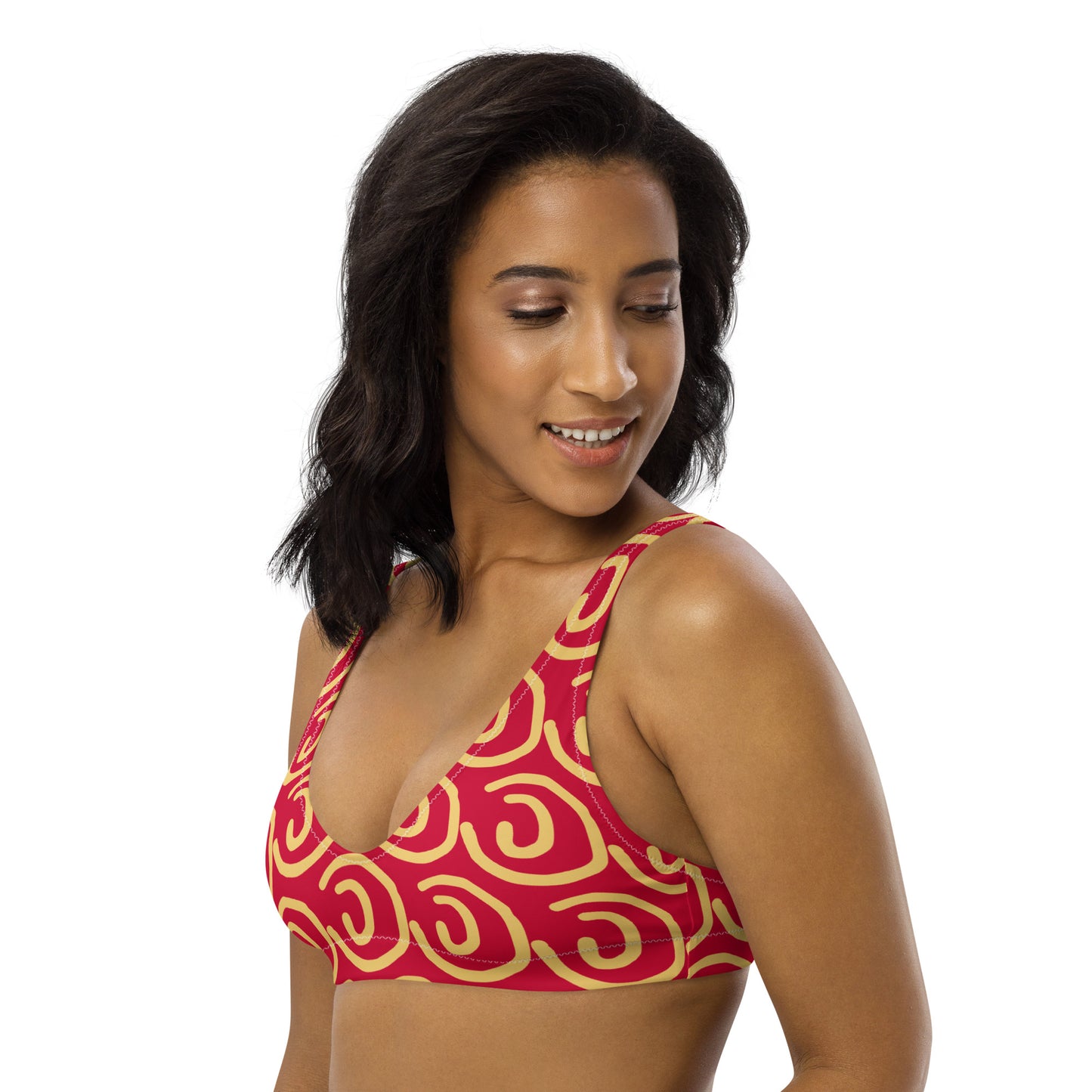 Sunny Red padded bikini top