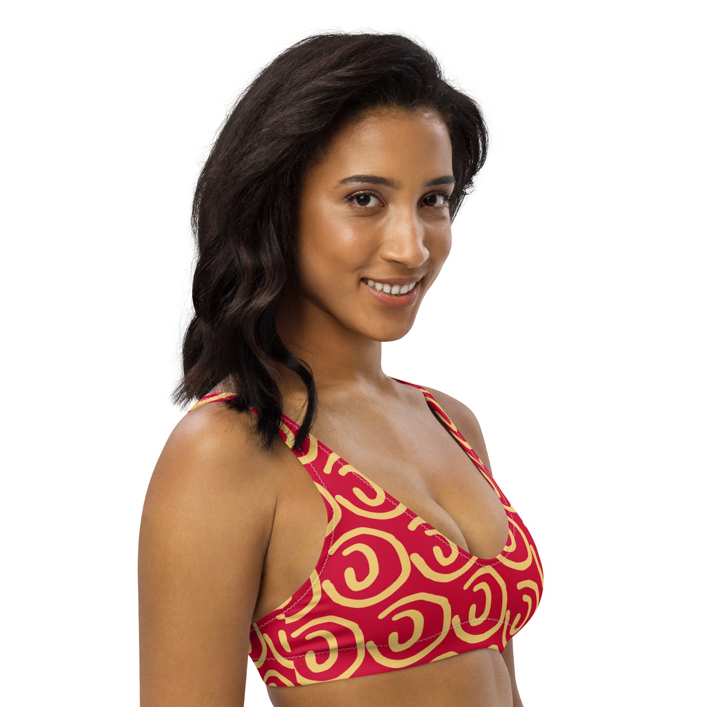Sunny Red padded bikini top
