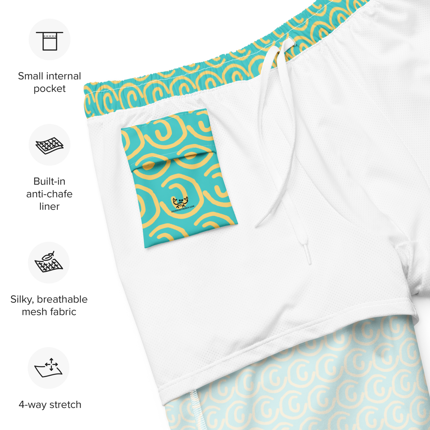 Sunny Teal Men's swim trunks