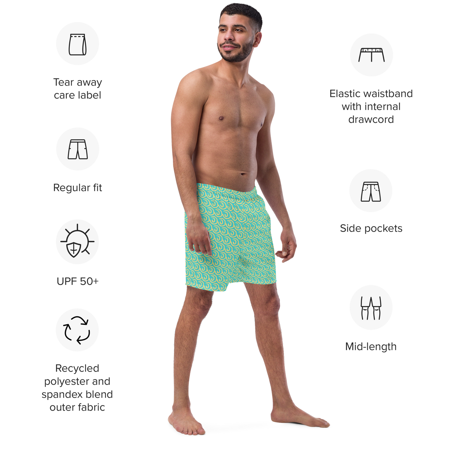 Sunny Teal Men's swim trunks