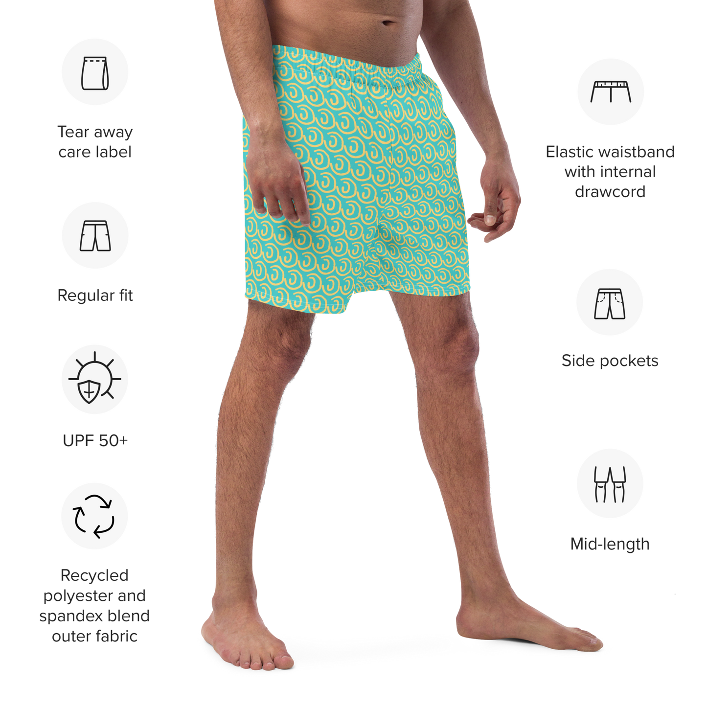 Sunny Teal Men's swim trunks
