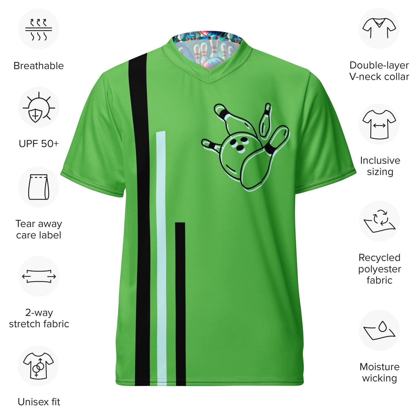 Bowling Unisex Sports Jersey Green
