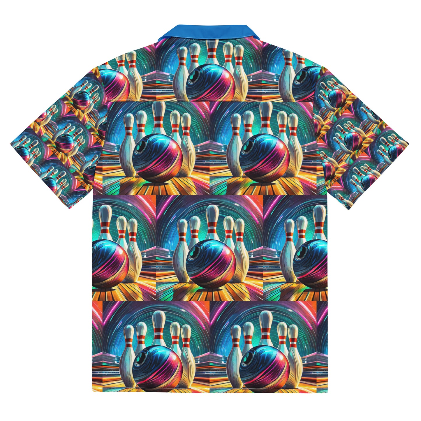 Celebrate Bowling! Button Shirt in Blue