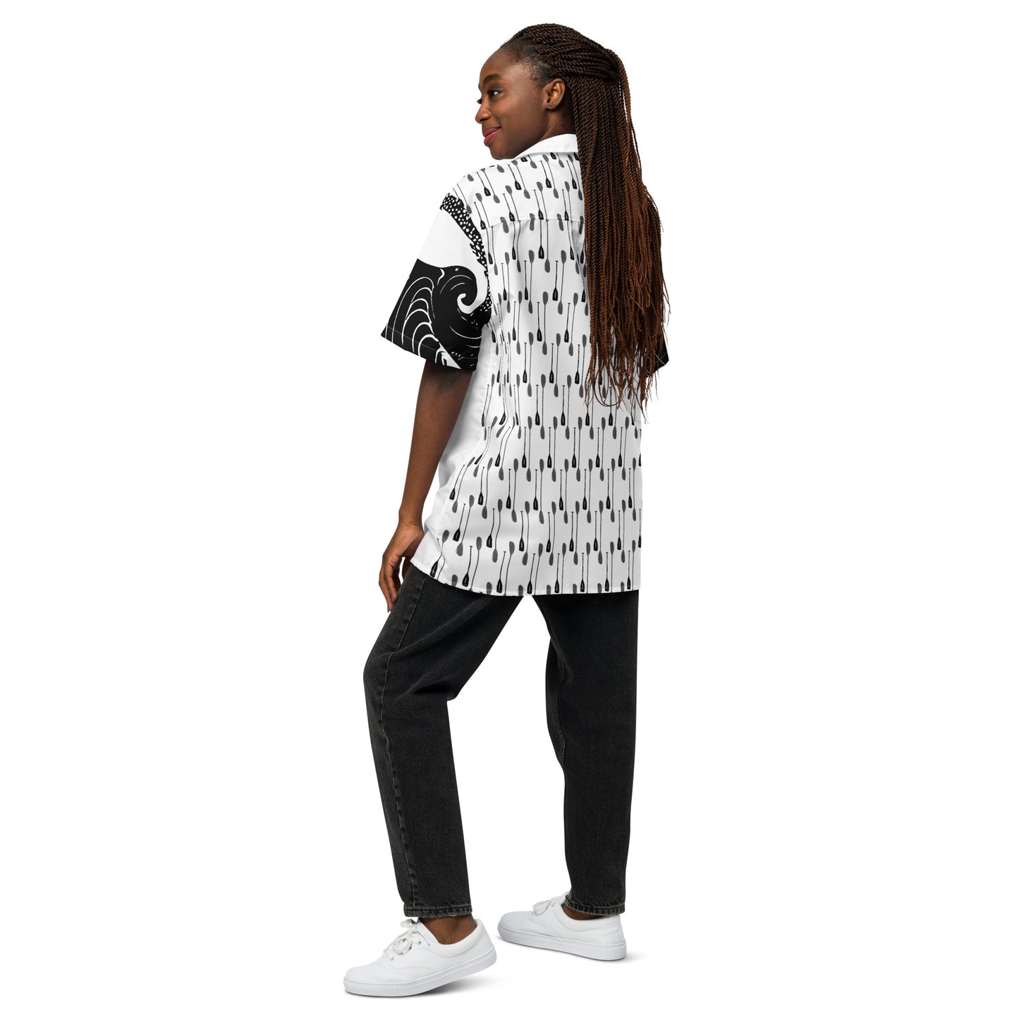 Paddle! Black-White Button Shirt