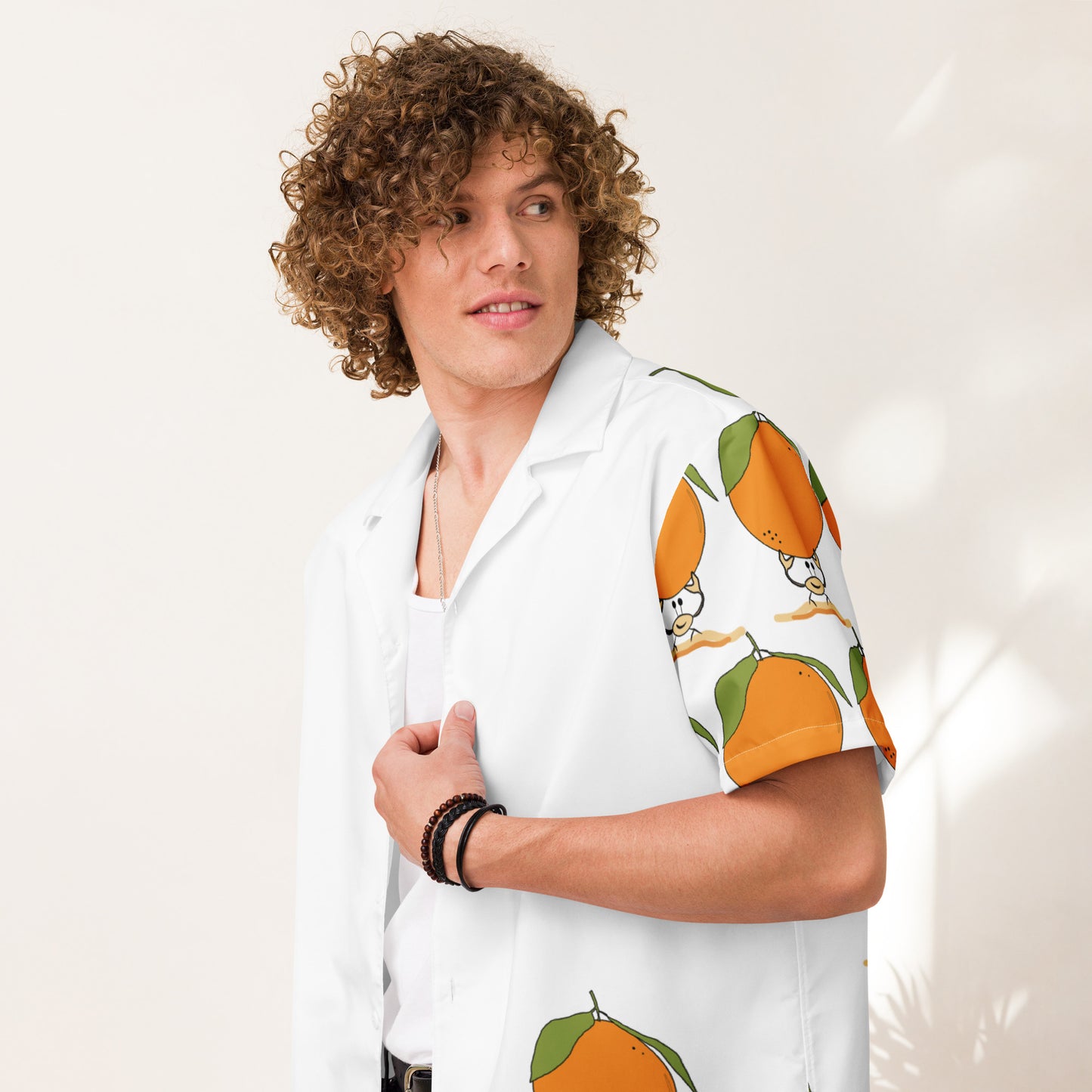Orange Crab Button Shirt Unisex