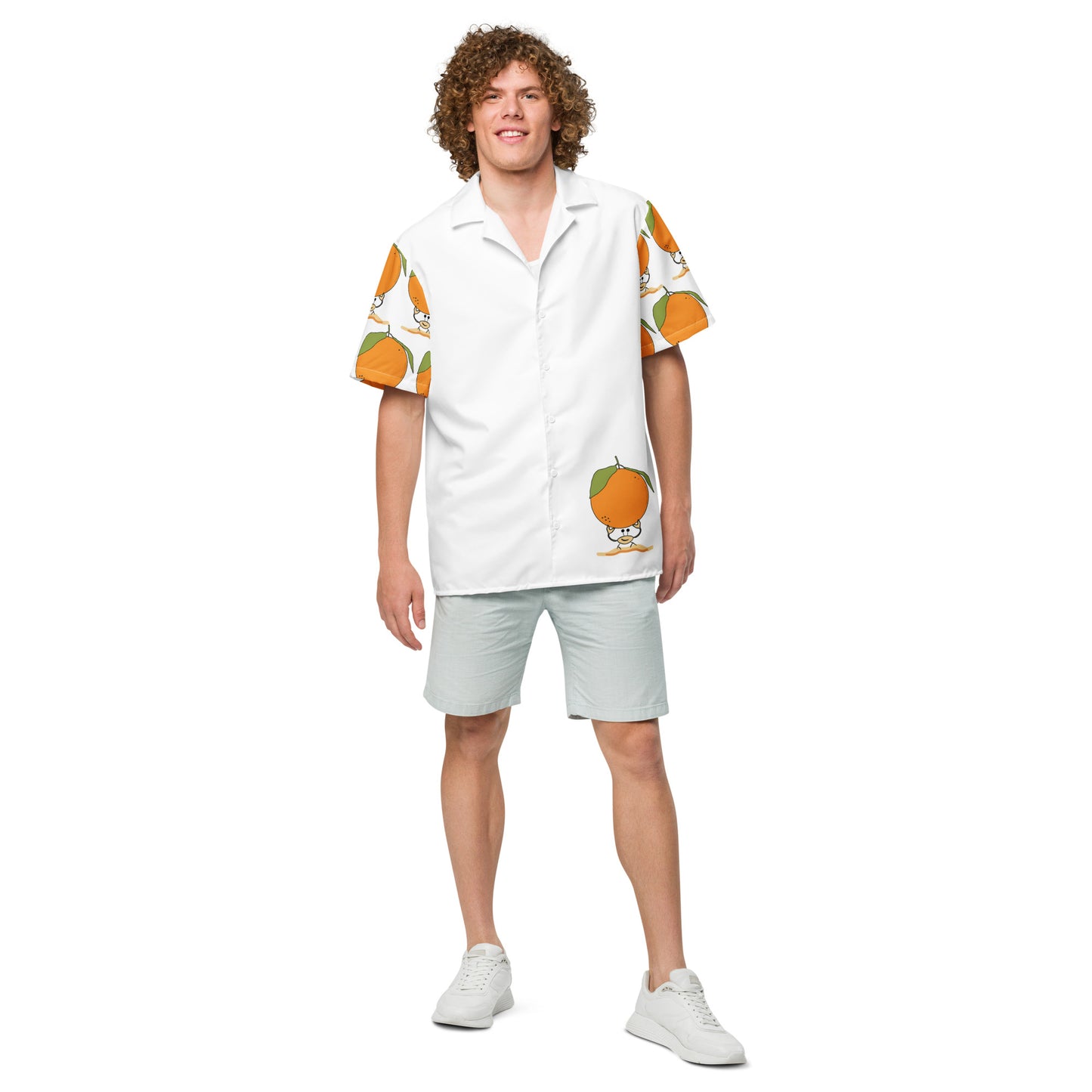 Orange Crab Button Shirt Unisex
