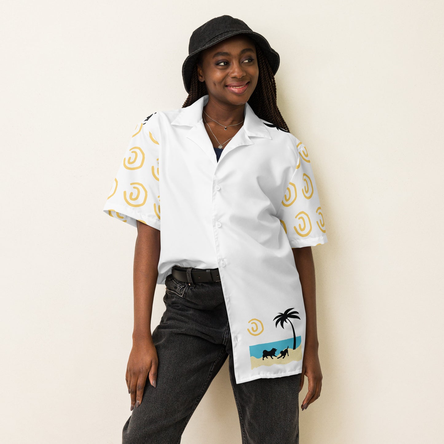 Beach Doggos Button Shirt Unisex