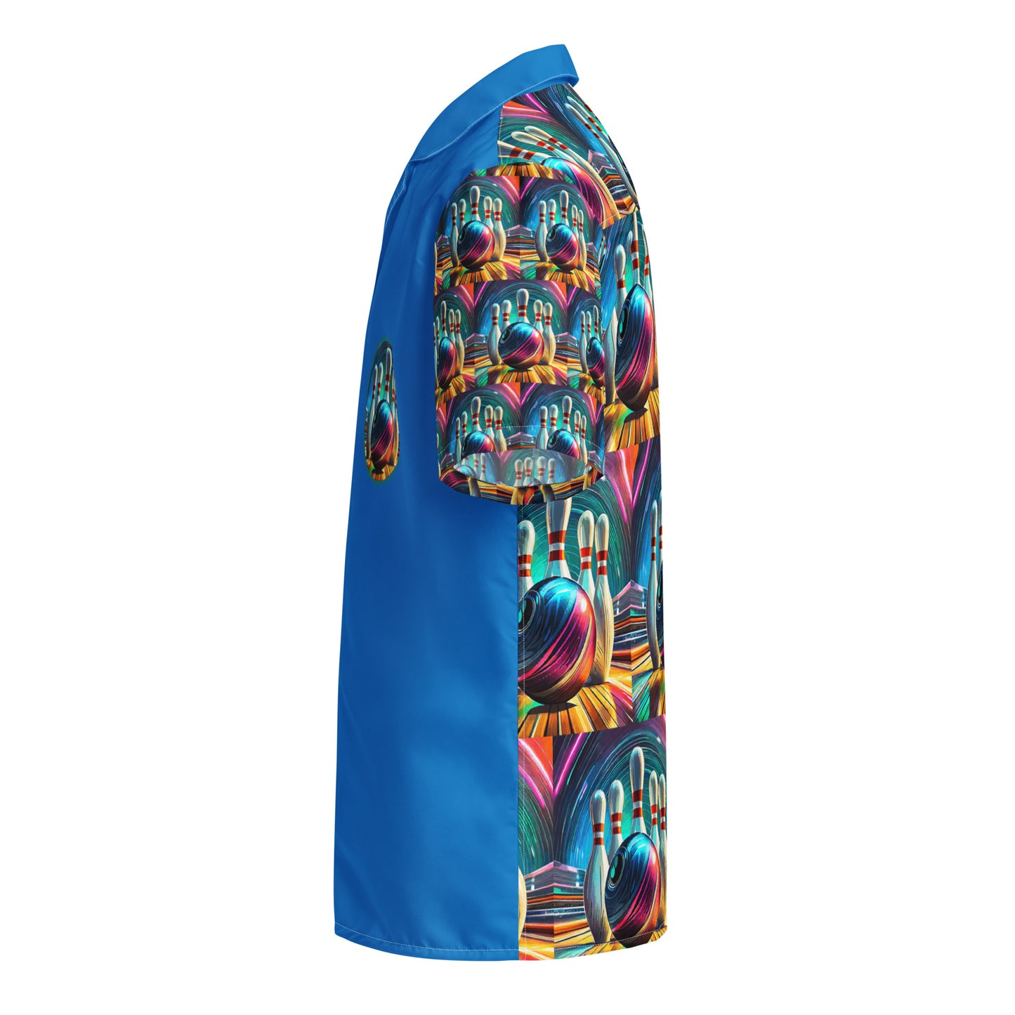 Celebrate Bowling! Button Shirt in Blue