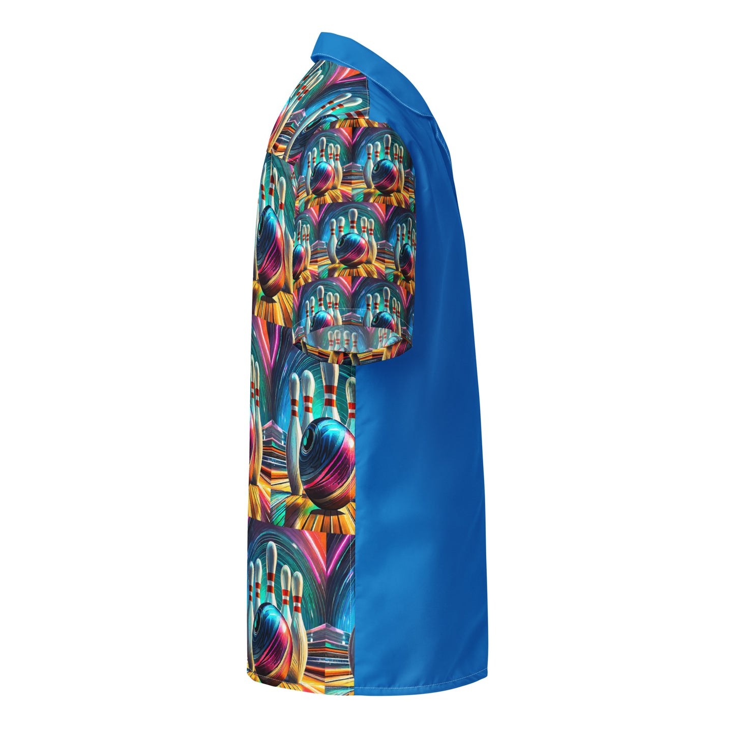 Celebrate Bowling! Button Shirt in Blue