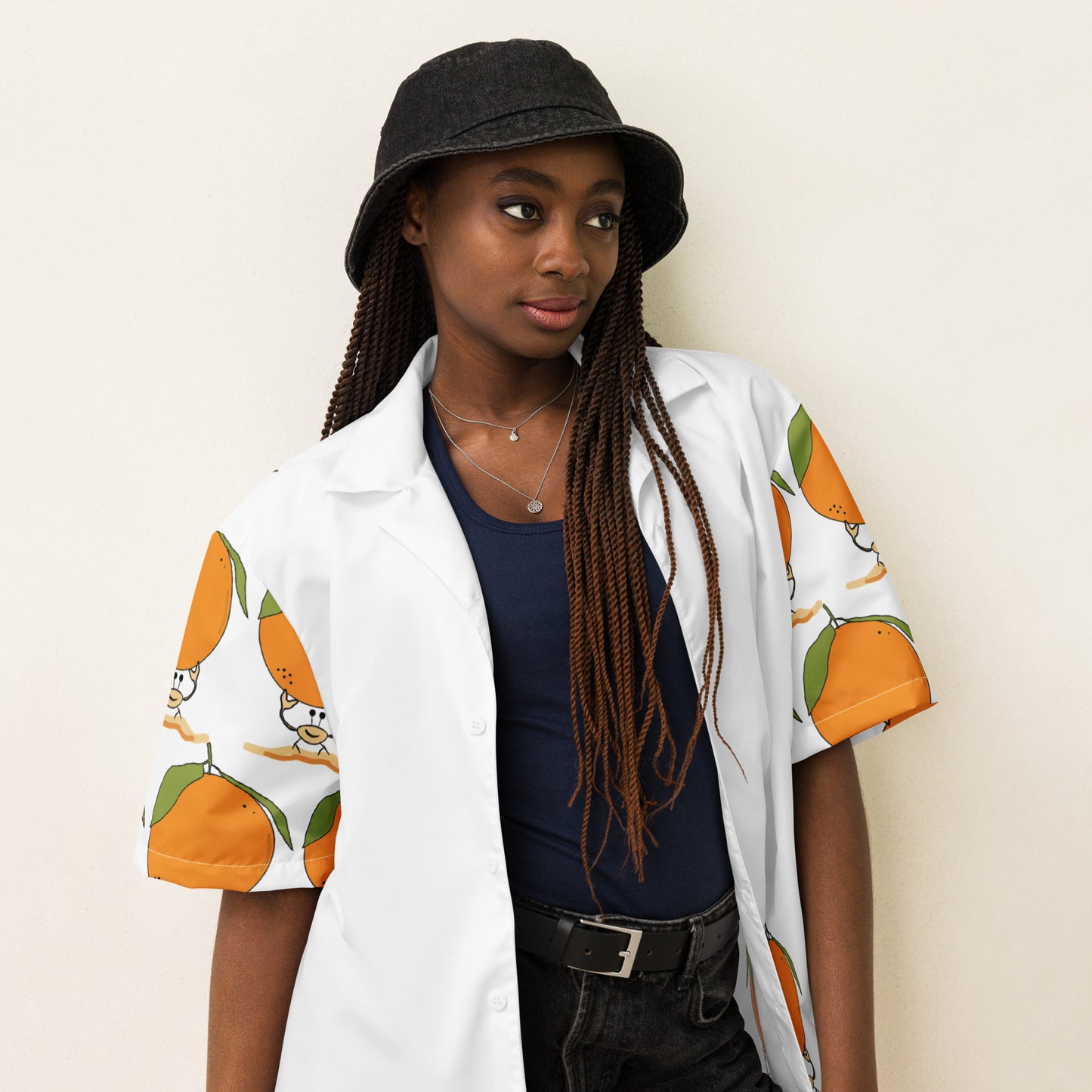 Orange Crab Button Shirt Unisex