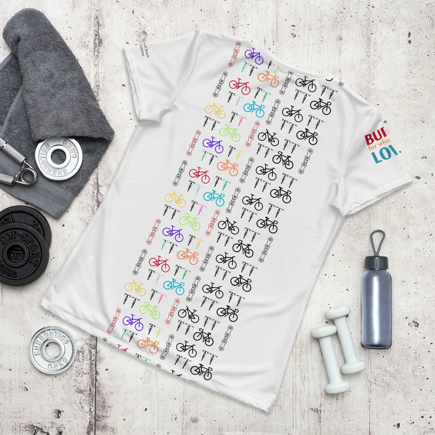 Bikes Women's Athletic White T-shirt