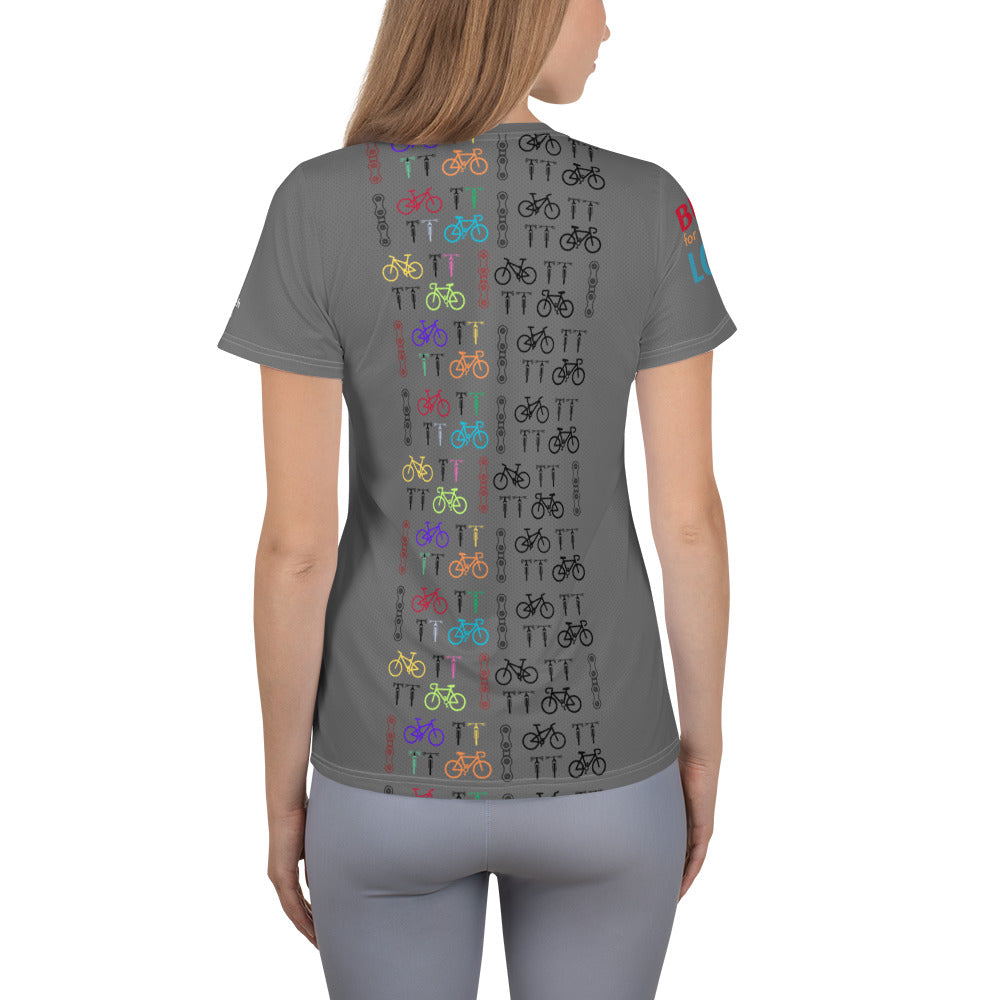 Bikes Grey Women's Athletic T-shirt