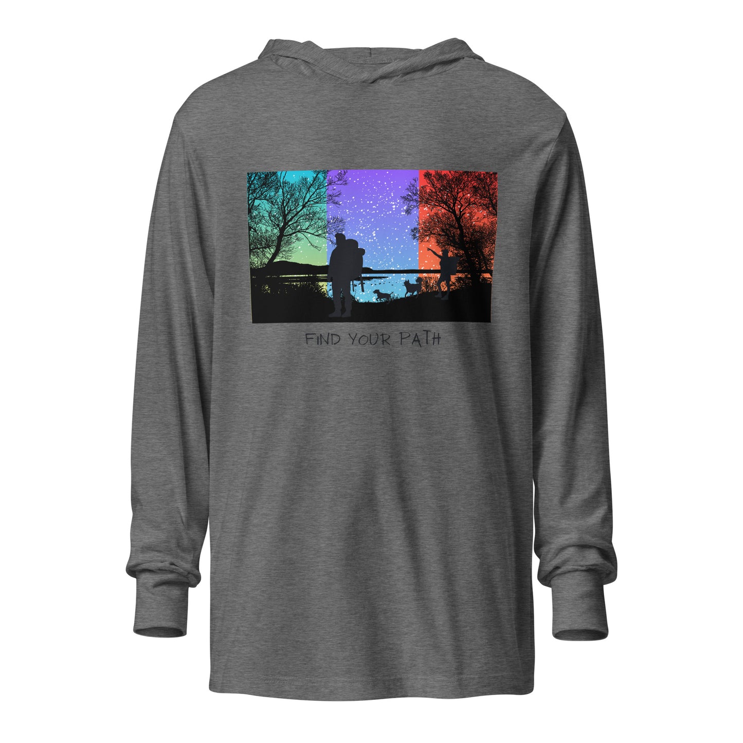 Find Your Path! Hooded long-sleeve tee