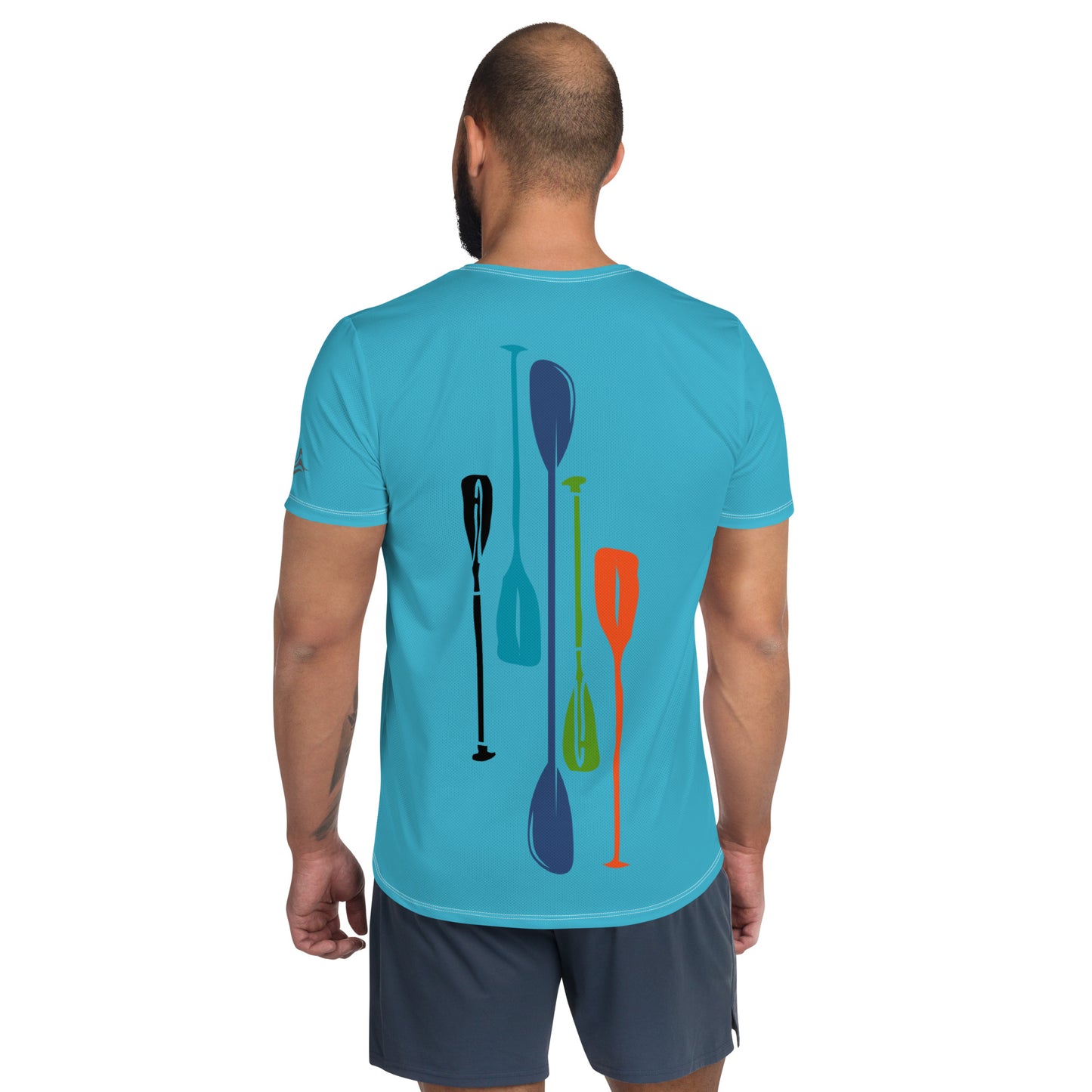 Paddles Men's Bright Blue Athletic T-shirt