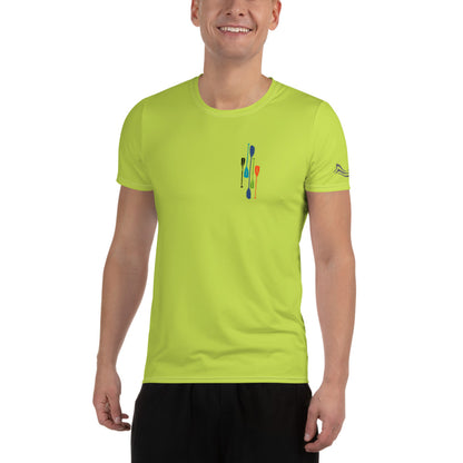 Paddles Men's Hi-Viz Green Athletic T-shirt
