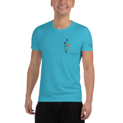 Paddles Men's Bright Blue Athletic T-shirt