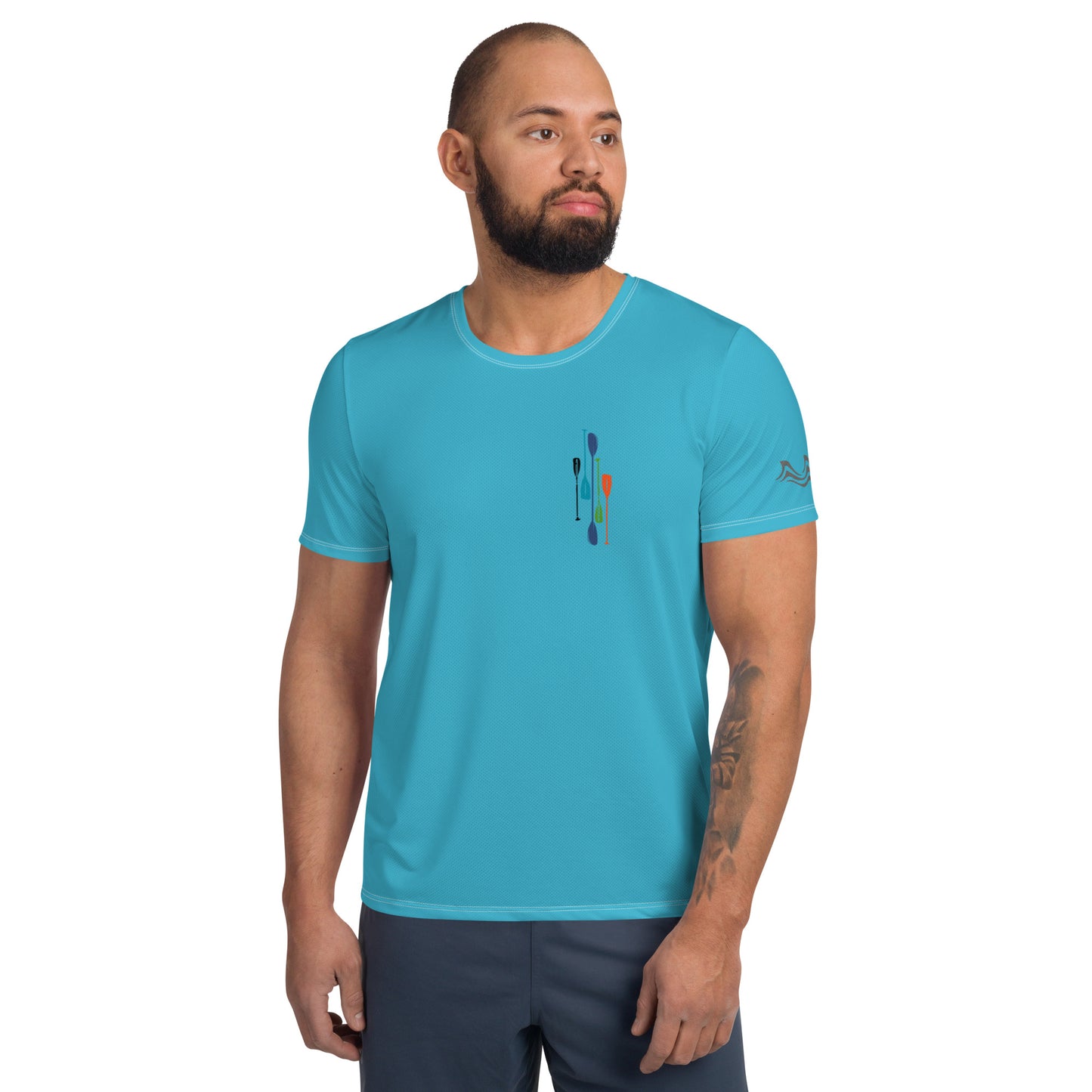 Paddles Men's Bright Blue Athletic T-shirt