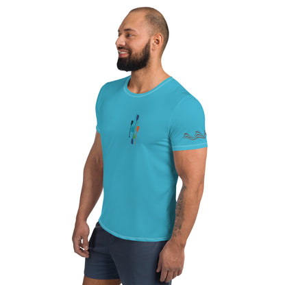 Paddles Men's Bright Blue Athletic T-shirt