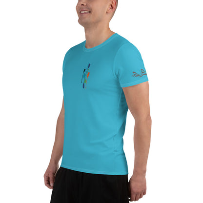 Paddles Men's Bright Blue Athletic T-shirt