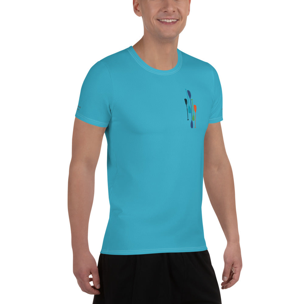 Paddles Men's Bright Blue Athletic T-shirt