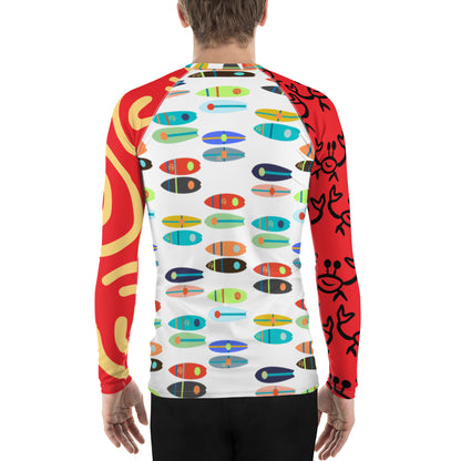 Red, White & Boards Men's Rash Guard