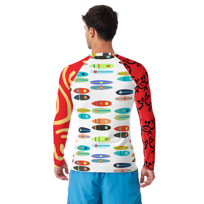 Red, White & Boards Men's Rash Guard